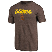 Load image into Gallery viewer, San Diego Padres Vintage Cooperstown Collection Wahconah Tri-Blend T-Shirt - Brown MLB Guys Tee
