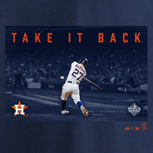 Load image into Gallery viewer, Jose Altuve Houston Astros Women&#39;s 2019 World Series Bound Walk-Off V-Neck T-Shirt - Navy MLB Ladies V-Neck
