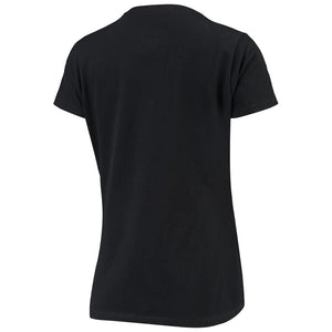 Miami Marlins Women's Engage Arch V-Neck T-Shirt - Black MLB Ladies V-Neck
