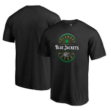 Load image into Gallery viewer, Columbus Blue Jackets St. Patrick's Day Forever Lucky T-Shirt - Black NHL Guys Tee
