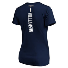 Load image into Gallery viewer, Zion Williamson New Orleans Pelicans Women&#39;s Playmaker Name &amp; Number V-Neck T-Shirt - Navy NBA Ladies V-Neck
