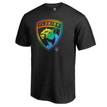 Load image into Gallery viewer, Florida Panthers Rainbow Pride T-Shirt - Black NHL Guys Tee
