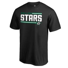 Load image into Gallery viewer, Dallas Stars Iconic Collection On Side Stripe T-Shirt - Black NHL Guys Tee
