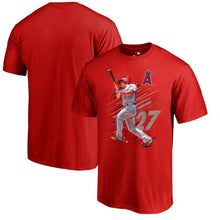 Load image into Gallery viewer, Mike Trout Los Angeles Angels Fade Away T-Shirt - Red MLB Guys Tee
