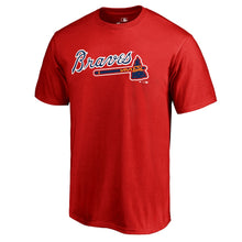 Load image into Gallery viewer, Atlanta Braves Team Wordmark T-Shirt - Red MLB Guys Tee
