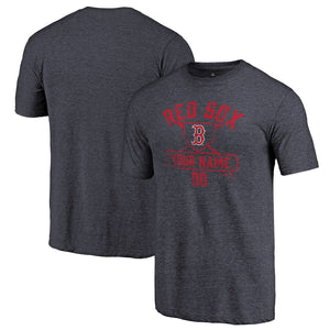 Boston Red Sox Personalized Base Runner Tri-Blend T-Shirt - Navy MLB Guys Tee