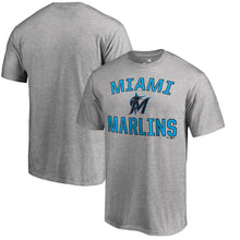 Load image into Gallery viewer, Miami Marlins Victory Arch T-Shirt - Ash MLB Guys Tee
