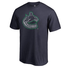 Load image into Gallery viewer, Vancouver Canucks Static Logo T-Shirt - Navy NHL Guys Tee
