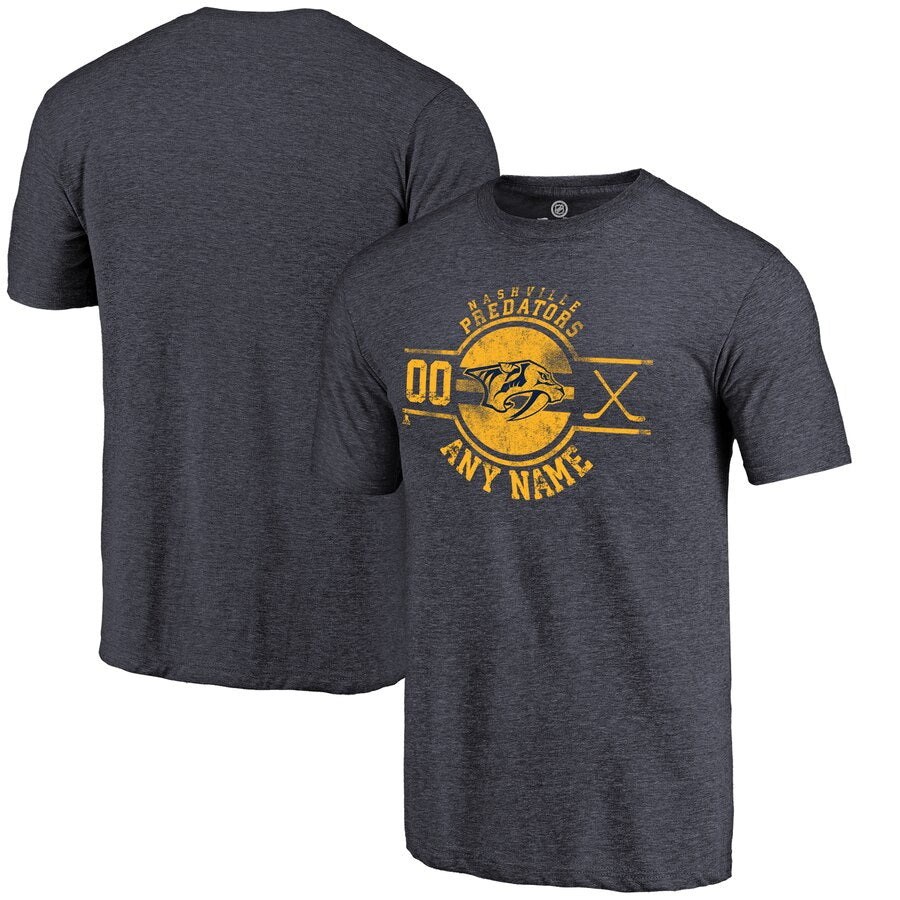 Nashville Predators Personalized Insignia Tri-Blend T-Shirt - Navy NHL Guys Tee