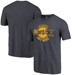 Nashville Predators Personalized Insignia Tri-Blend T-Shirt - Navy NHL Guys Tee