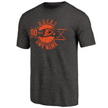 Load image into Gallery viewer, Anaheim Ducks Personalized Insignia Tri-Blend T-Shirt - Black NHL Guys Tee
