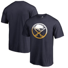 Load image into Gallery viewer, Buffalo Sabres Gradient Logo T-Shirt - Navy NHL Guys Tee
