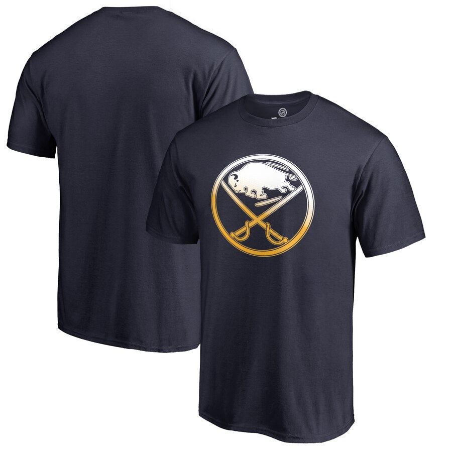 Buffalo Sabres Gradient Logo T-Shirt - Navy NHL Guys Tee
