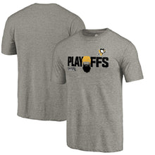 Load image into Gallery viewer, Pittsburgh Penguins 2018 Stanley Cup Playoffs Bound Team Favorite Tri-Blend T-Shirt - Heather Gray NHL Guys Tee
