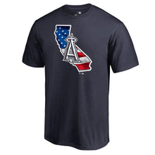 Load image into Gallery viewer, Los Angeles Angels 2019 Stars &amp; Stripes Banner State T-Shirt - Navy MLB Guys Tee
