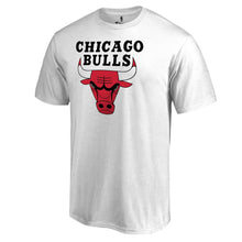 Load image into Gallery viewer, Chicago Bulls Team Primary Logo T-Shirt - White NBA Guys Tee

