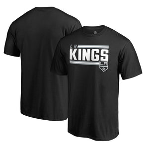 Los Angeles Kings Iconic Collection On Side Stripe Big And Tall T-Shirt - Black NHL Guys Tee