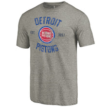 Load image into Gallery viewer, Detroit Pistons Team Heritage Tri-Blend T-Shirt - Gray NBA Guys Tee
