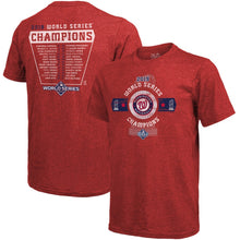 Load image into Gallery viewer, Washington Nationals Majestic Threads 2019 World Series Champions Roster T-Shirt - Red MLB Guys Tee

