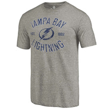 Load image into Gallery viewer, Tampa Bay Lightning Heritage Tri-Blend T-Shirt - Gray NHL Guys Tee
