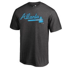 Load image into Gallery viewer, Atlanta Braves 2019 Father&#39;s Day Blue Wordmark T-Shirt - Charcoal MLB Guys Tee
