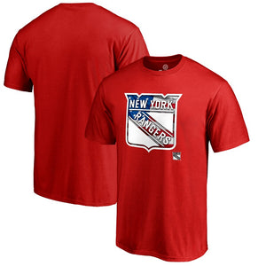 New York Rangers Banner Wave T-Shirt - Red NHL Guys Tee