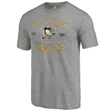 Load image into Gallery viewer, Pittsburgh Penguins Heritage Tri-Blend T-Shirt - Gray NHL Guys Tee
