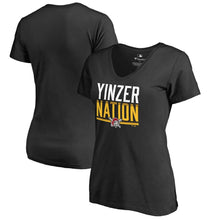 Load image into Gallery viewer, Pittsburgh Pirates Women&#39;s Hometown Collection Yinzer Nation V-Neck T-Shirt - Black MLB Ladies V-Neck
