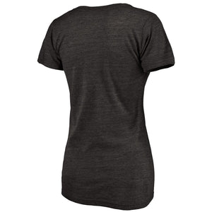 Pittsburgh Pirates Women's Rising Script Tri-Blend V-Neck T-Shirt - Black MLB Ladies V-Neck