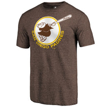 Load image into Gallery viewer, San Diego Padres Cooperstown Collection Forbes Tri-Blend T-Shirt - Heathered Brown MLB Guys Tee

