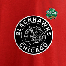 Load image into Gallery viewer, Chicago Blackhawks 2019 Winter Classic Primary Logo T-Shirt - Red NHL Guys Tee
