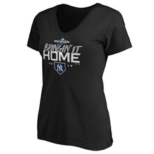 Load image into Gallery viewer, New York Yankees Women&#39;s 2019 Division Series Winner Locker Room V-Neck T-Shirt - Black MLB Ladies V-Neck
