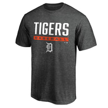 Load image into Gallery viewer, Detroit Tigers Win Stripe T-Shirt - Charcoal MLB Guys Tee
