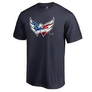 Washington Capitals Banner Wave T-Shirt - Navy NHL Guys Tee