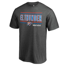 Load image into Gallery viewer, Oklahoma City Thunder Noches Ene-Be-A Wordmark T-Shirt - Heather Gray NBA Guys Tee
