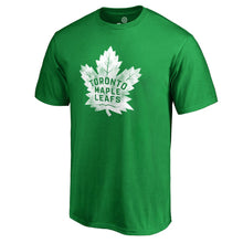 Load image into Gallery viewer, Toronto Maple Leafs St. Patrick's Day White Logo T-Shirt - Green NHL Guys Tee
