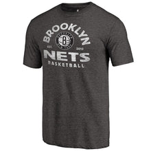Load image into Gallery viewer, Brooklyn Nets Vintage Arch Tri-Blend T-Shirt - Black NBA Guys Tee

