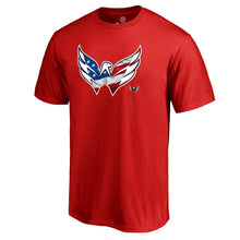 Load image into Gallery viewer, Washington Capitals Banner Wave T-Shirt - Red NHL Guys Tee
