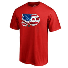 Load image into Gallery viewer, Philadelphia Flyers Banner Wave T-Shirt - Red NHL Guys Tee

