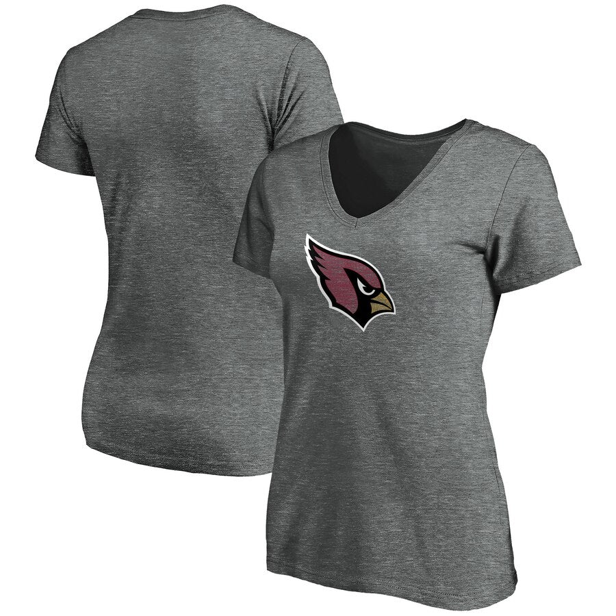 Arizona Cardinals Majestic Women's Showtime My Favorite Team V-Neck T-Shirt - Heathered Gray NFL LADIES V-Neck