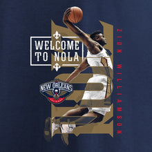 Load image into Gallery viewer, Zion Williamson New Orleans Pelicans Women&#39;s 2019 Nba Draft Hometown Photo V-Neck T-Shirt - Navy NBA Ladies V-Neck

