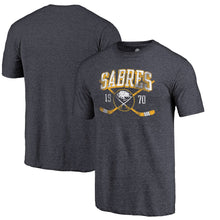 Load image into Gallery viewer, Buffalo Sabres Vintage Collection Line Shift Tri-Blend T-Shirt - Navy NHL Guys Tee
