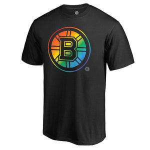Boston Bruins Rainbow Pride Big And Tall T-Shirt - Black NHL Guys Tee