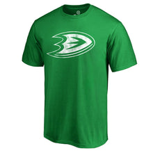 Load image into Gallery viewer, Anaheim Ducks St. Patrick&#39;s Day White Logo T-Shirt - Green NHL Guys Tee
