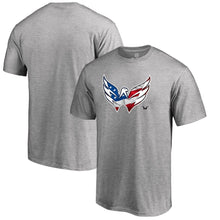 Load image into Gallery viewer, Washington Capitals Banner Wave T-Shirt - Ash NHL Guys Tee

