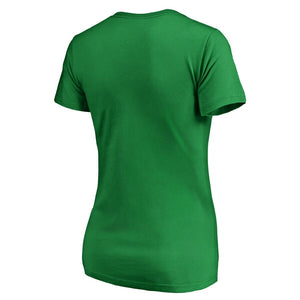 Detroit Tigers Women's St. Patrick's Day White Logo Plus Size V-Neck T-Shirt - Kelly Green MLB Ladies V-Neck