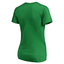 Load image into Gallery viewer, Cincinnati Reds Women&#39;s St. Patrick&#39;s Day White Logo Plus Size V-Neck T-Shirt - Kelly Green MLB Ladies V-Neck
