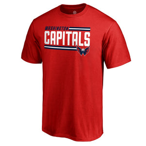 Washington Capitals Iconic Collection On Side Stripe T-Shirt - Red NHL Guys Tee