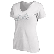 Load image into Gallery viewer, New York Mets Women&#39;s 2019 Players&#39; Weekend Wordmark V-Neck T-Shirt - White MLB Ladies V-Neck
