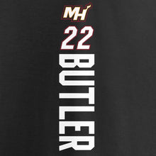 Load image into Gallery viewer, Jimmy Butler Miami Heat Playmaker Name &amp; Number T-Shirt - Black NBA Guys Tee
